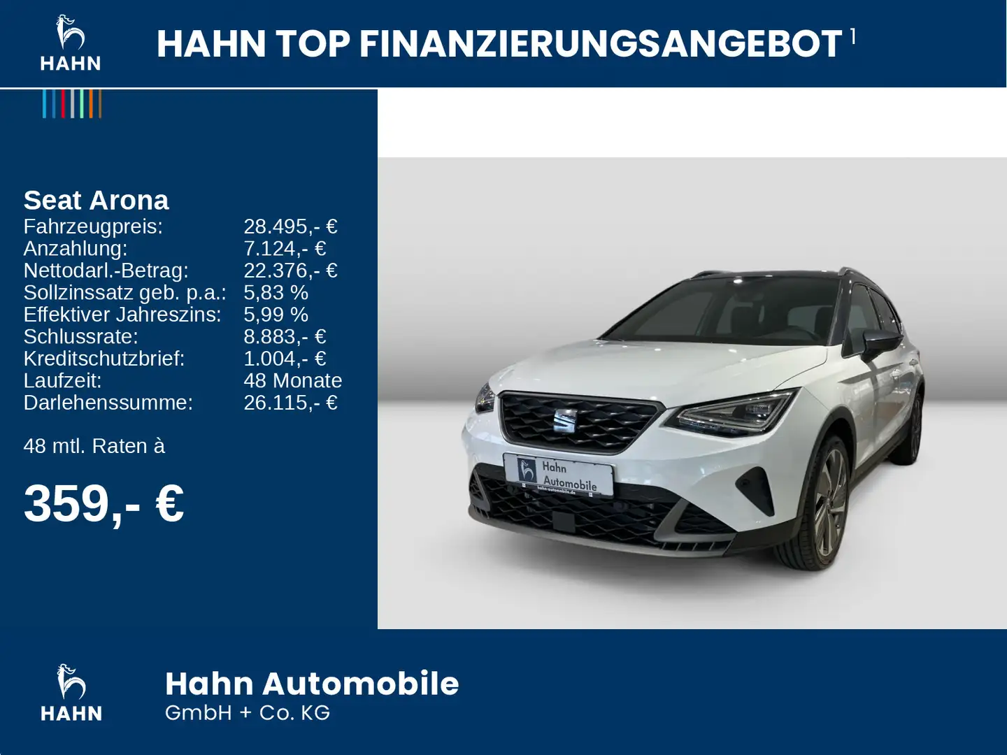 SEAT Arona FR 1.0TSI DSG 116PS Sizh PDC LED Navi Blanc - 2
