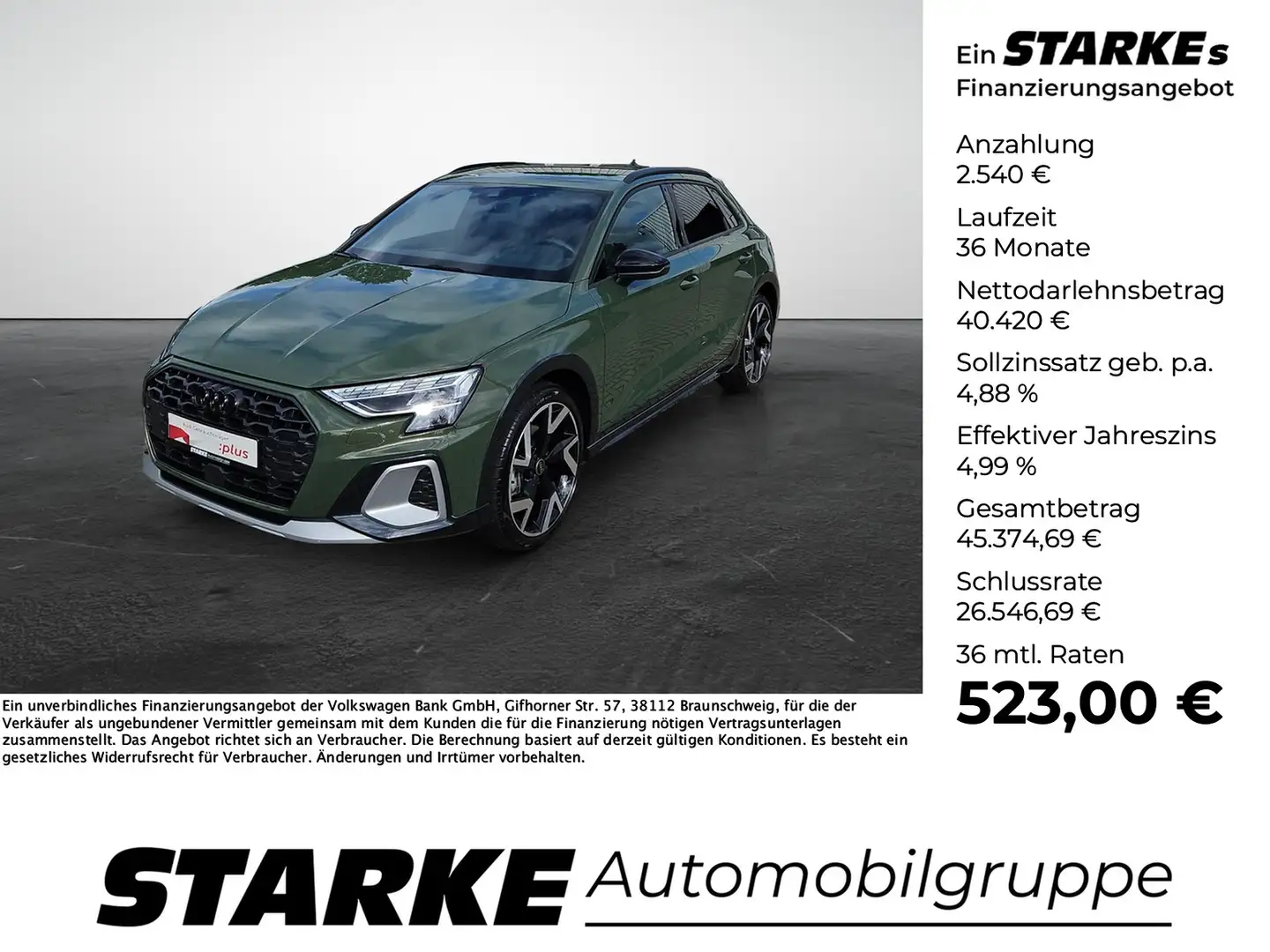 Audi A3 allstreet 35 TDI S tronic Matrix Navi RFK SONOS... Grün - 1