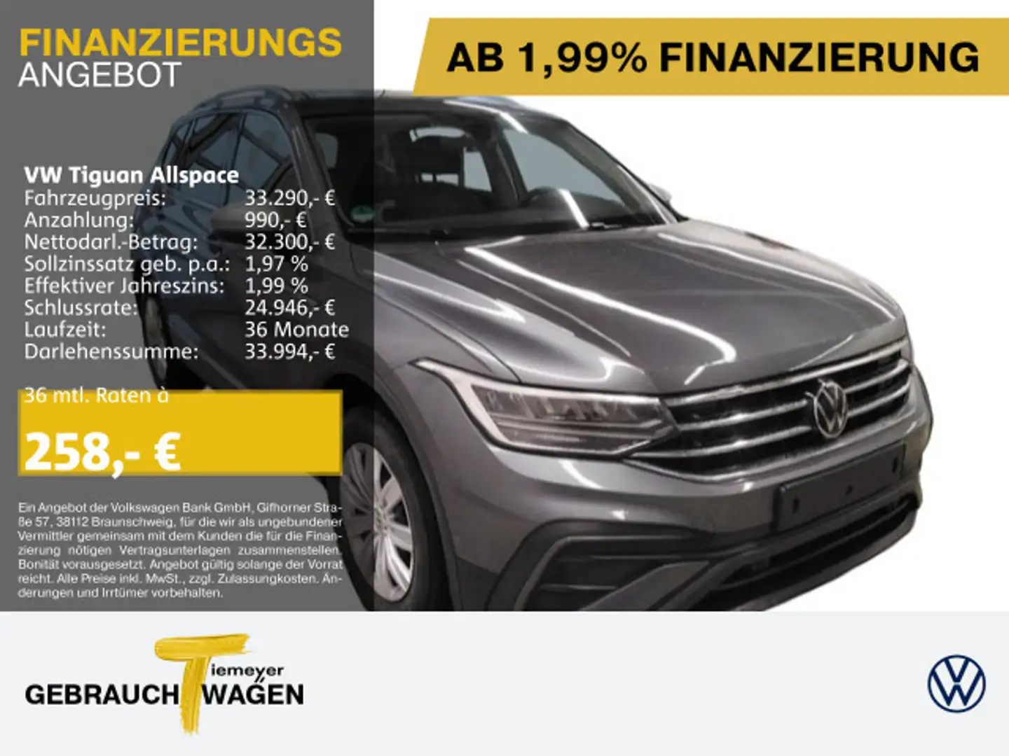 Volkswagen Tiguan Allspace 1.5 TSI MOVE 7-SITZE LED AHK LM1 Grau - 1