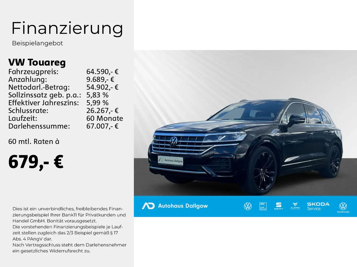 Volkswagen Touareg R-Line 3,0 V6 TDI AHK LED+PDC+Navi+Luff+ Schwarz - 2