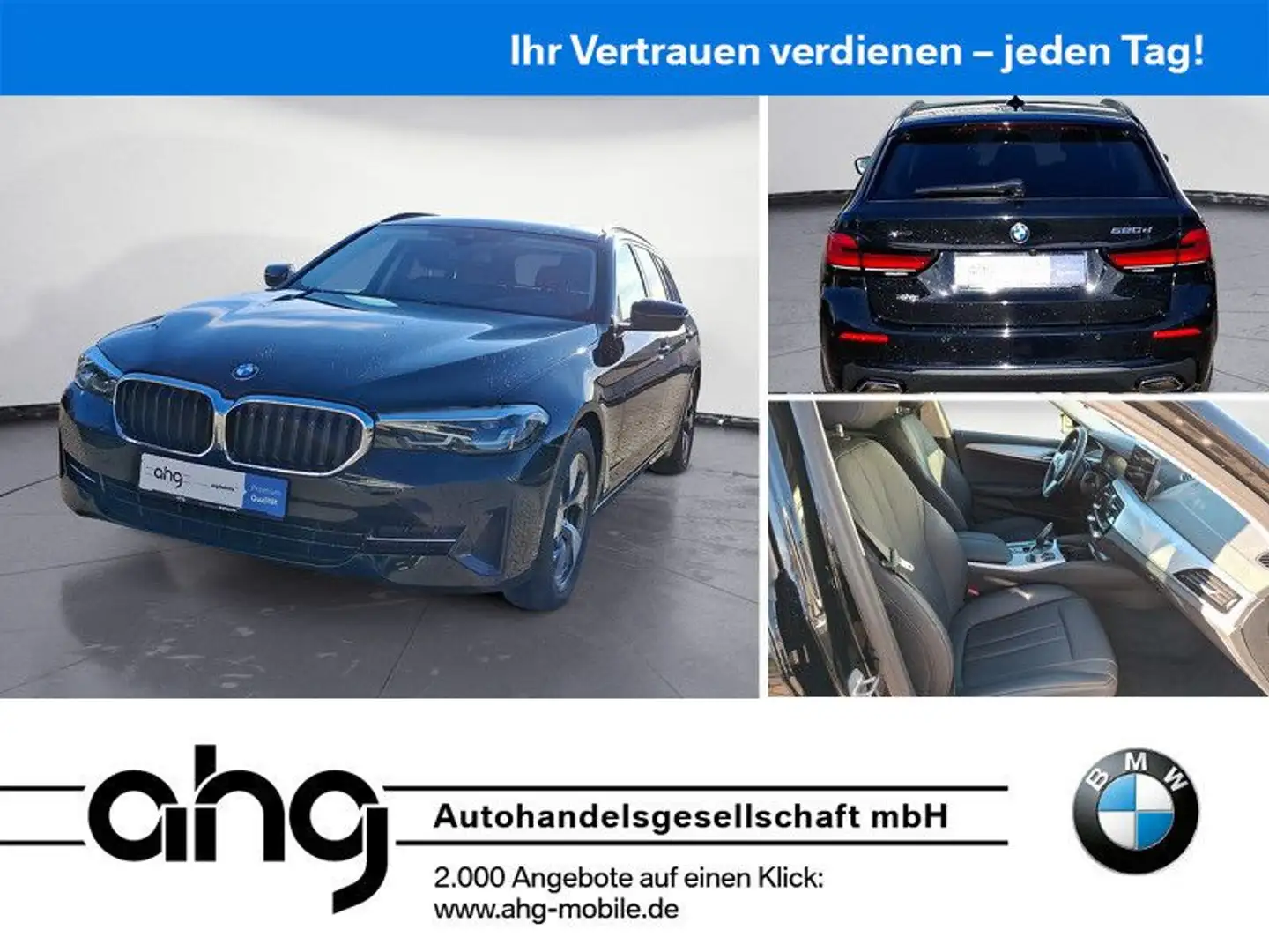 BMW 520 d xDrive Touring Navi Bluetooth PDC Klima DPF Noir - 1