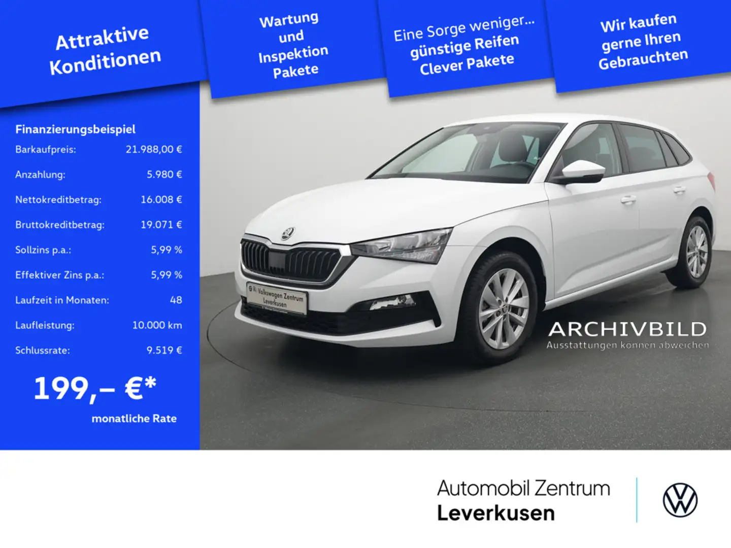 Skoda Scala Tour VIRT DSG SHZ PDC KLIMA Weiß - 1