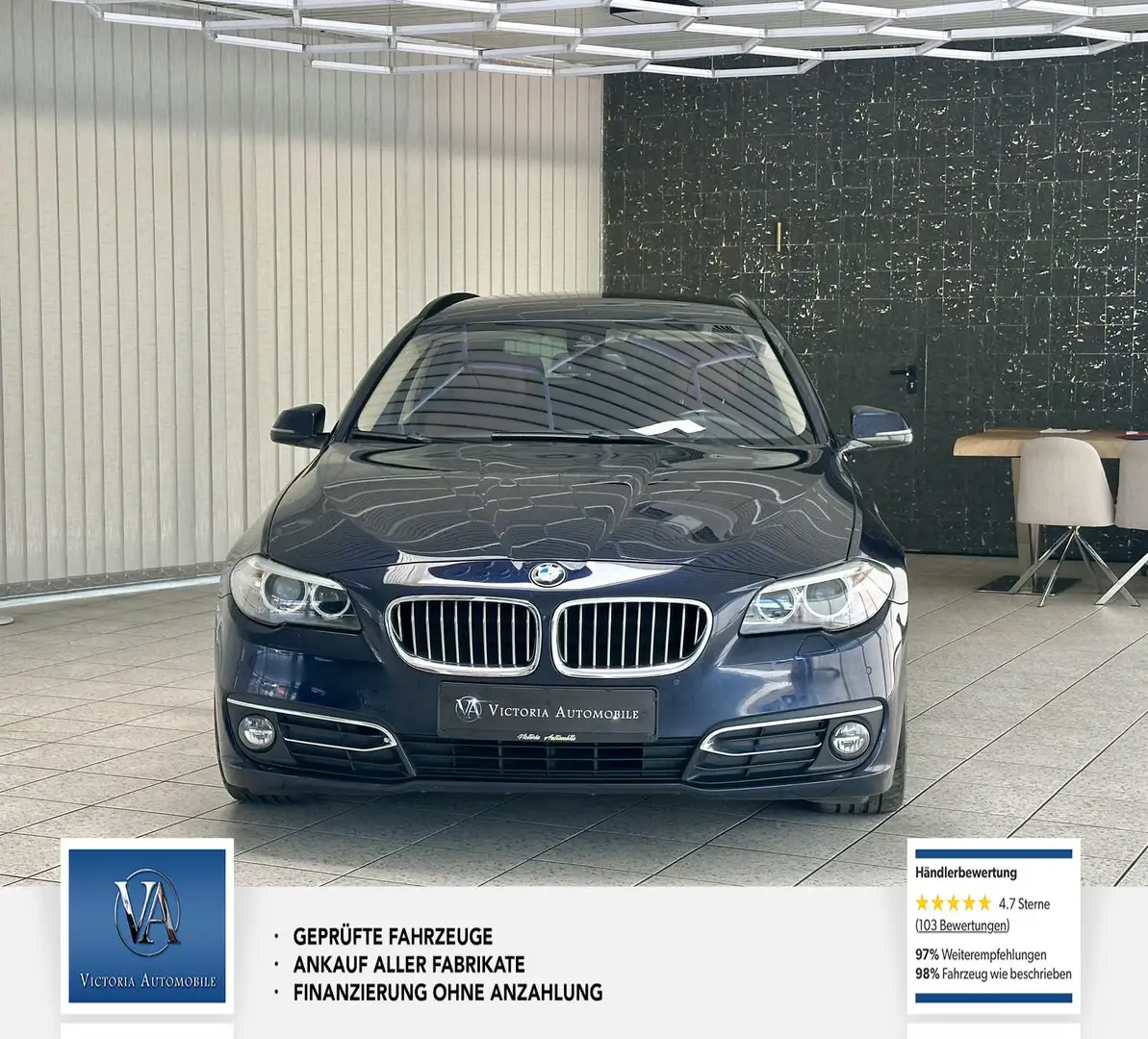 BMW 530 d Bi-Xenon* Leder* Scheckheft* Exklusiv-Leder Dako Blu/Azzurro - 2