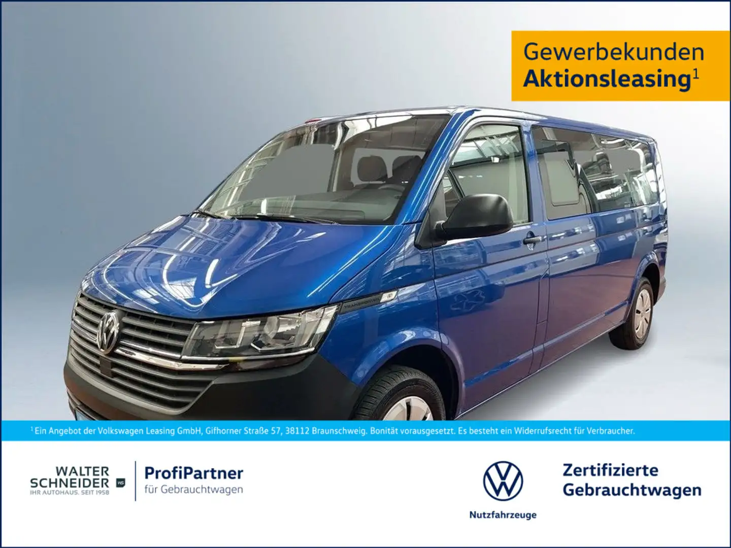 Volkswagen T6.1 Kombi 2.0 TDI DSG LR Klima PDC 9-Sitzer Синій - 1
