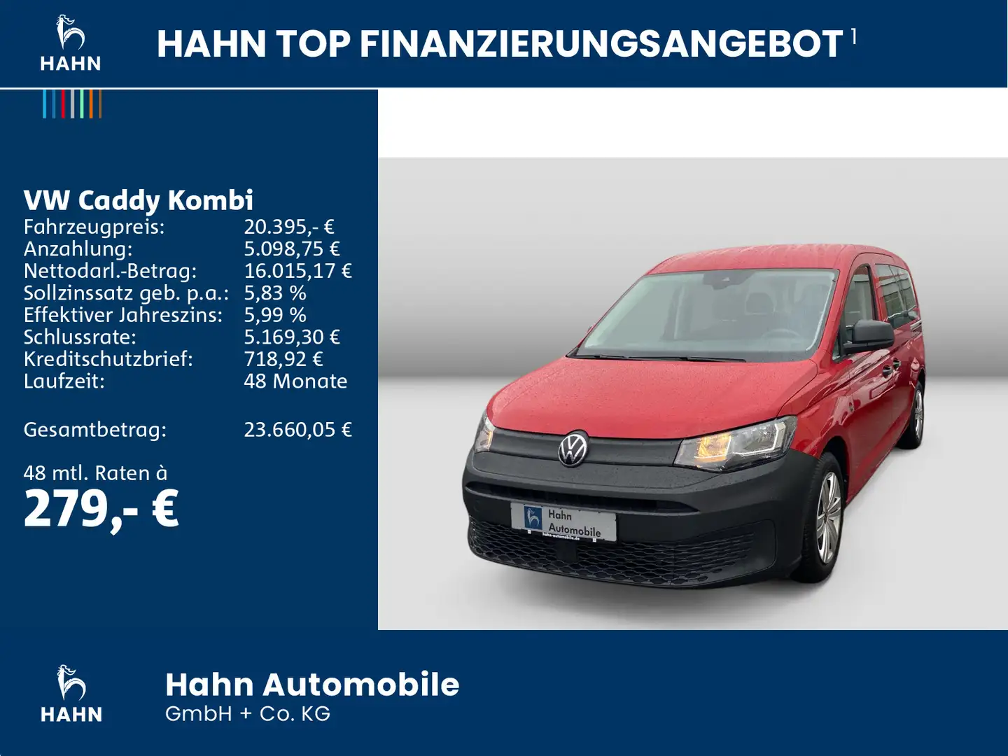 Volkswagen Caddy Caddy Kombi Maxi 2.0TDI PDC Klima Geschwindigkei Rot - 2