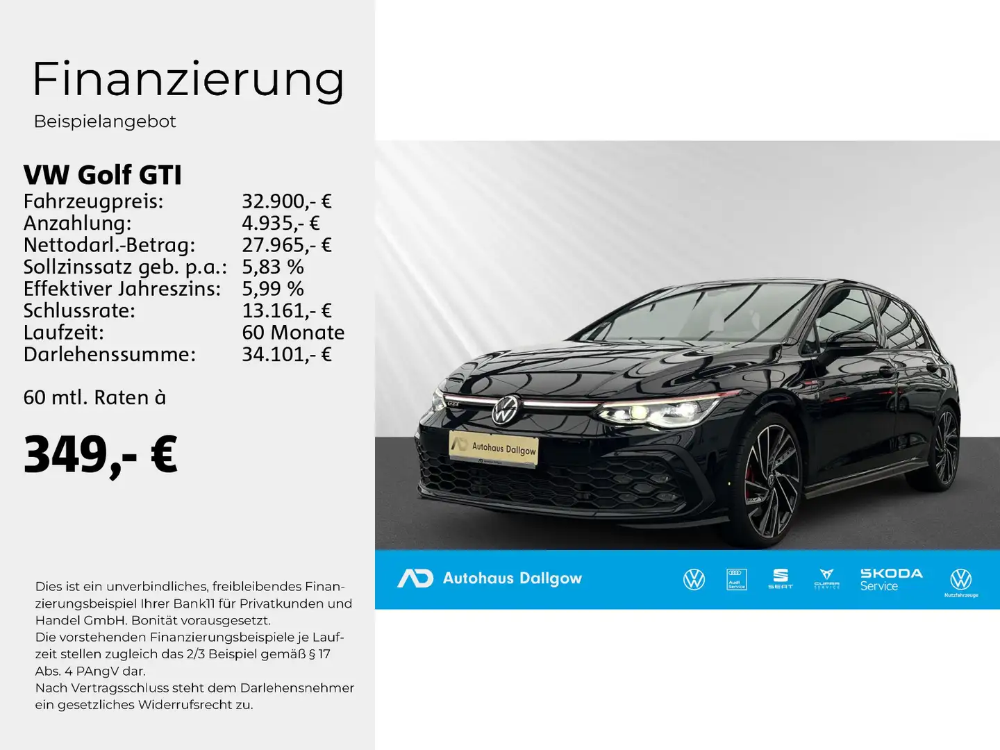 Volkswagen Golf GTI 2.0 l TSI DSG ACC+Car Play+LED+PDC+RFK+ Schwarz - 2