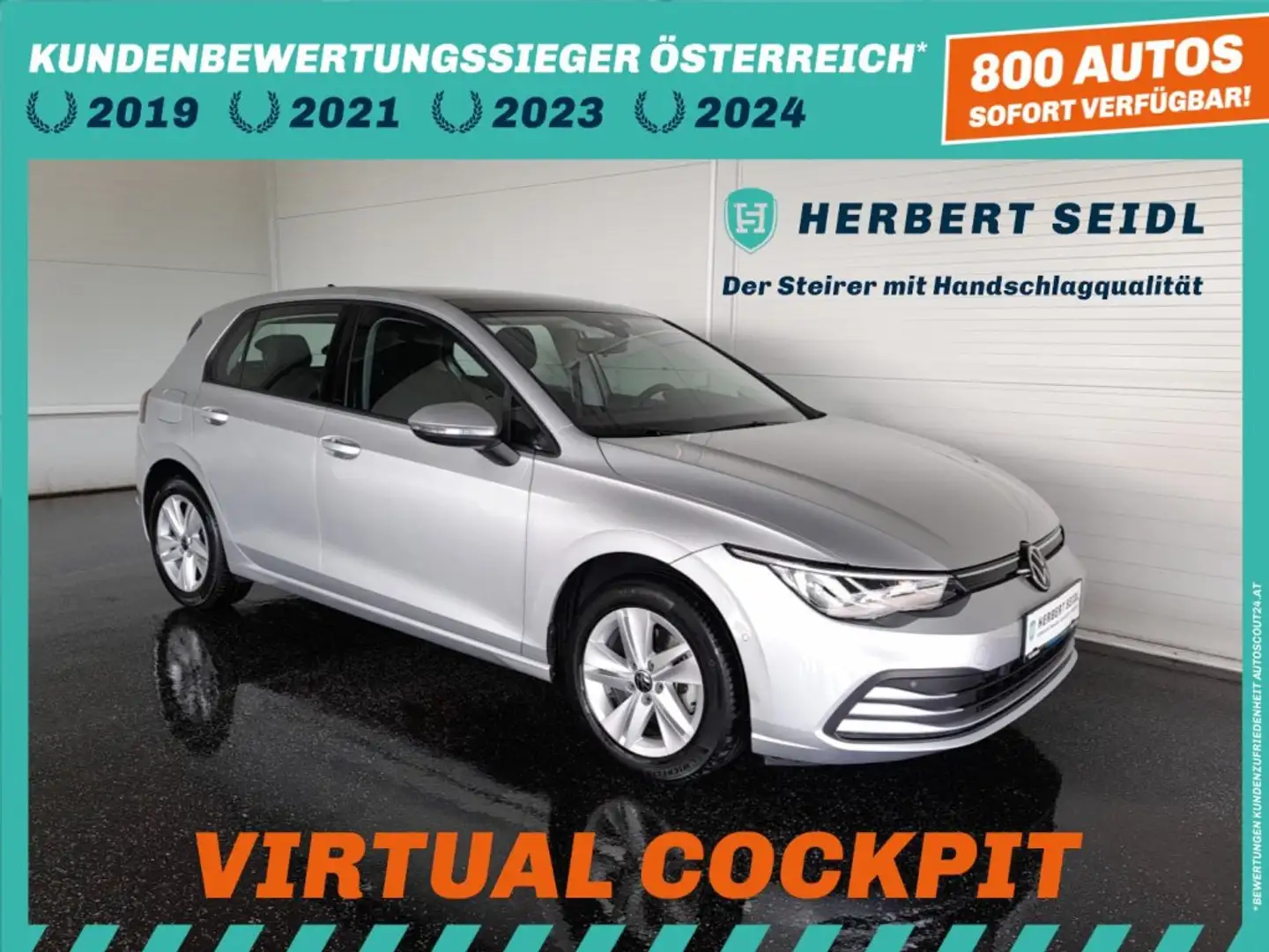 Volkswagen Golf VIII LIFE 2,0 TDI DSG *SKY / VOLL-LED / VIRTUELL PRO / NAVI / ACC / WINTERPAKET / VERKEHRSZEICHEN & SPURHALTEASSIST* Silber - 1