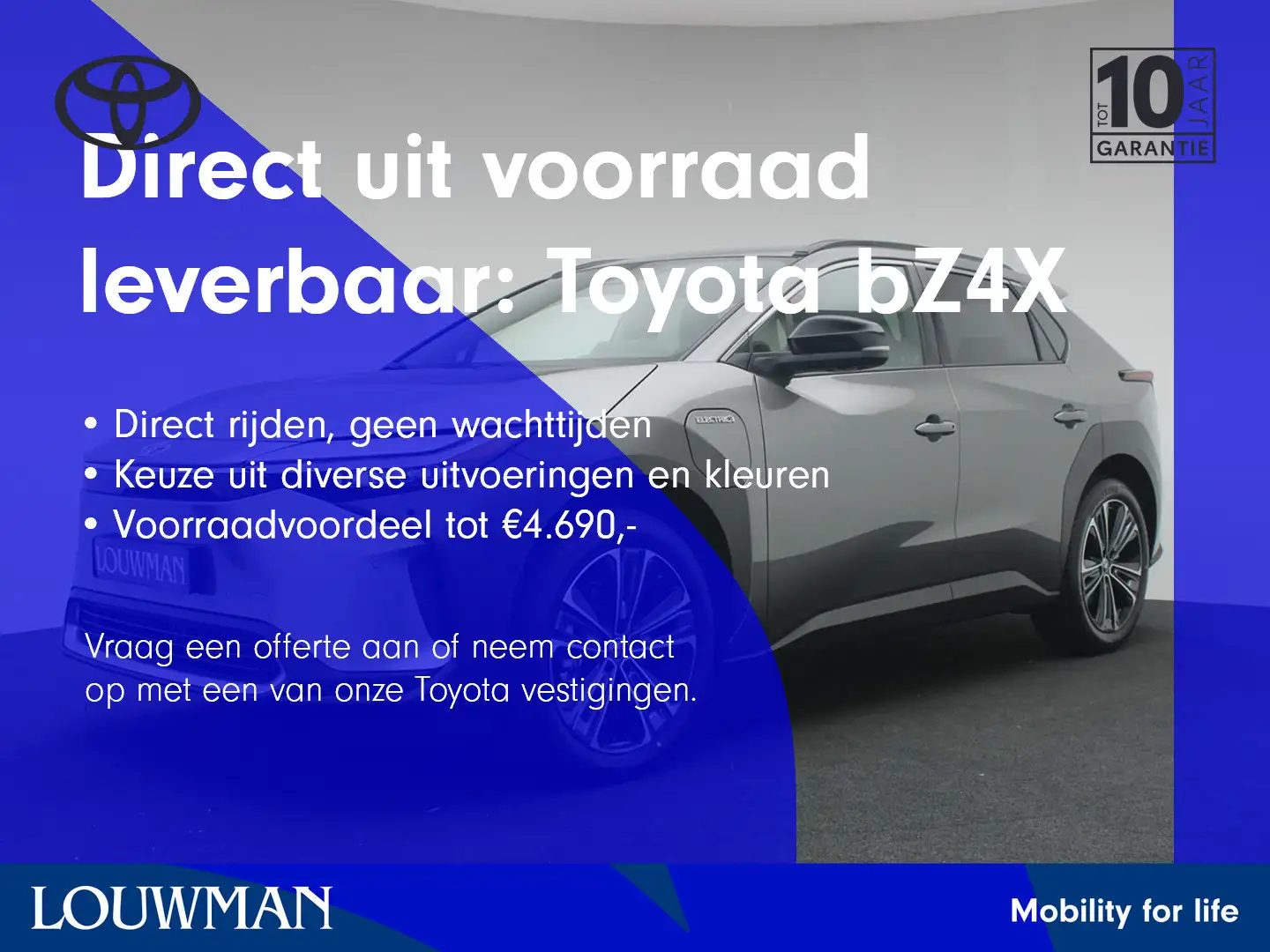 Toyota bZ4X Dynamic 71 kWh Bi-Tone | Panoramisch dak | Grijs - 1
