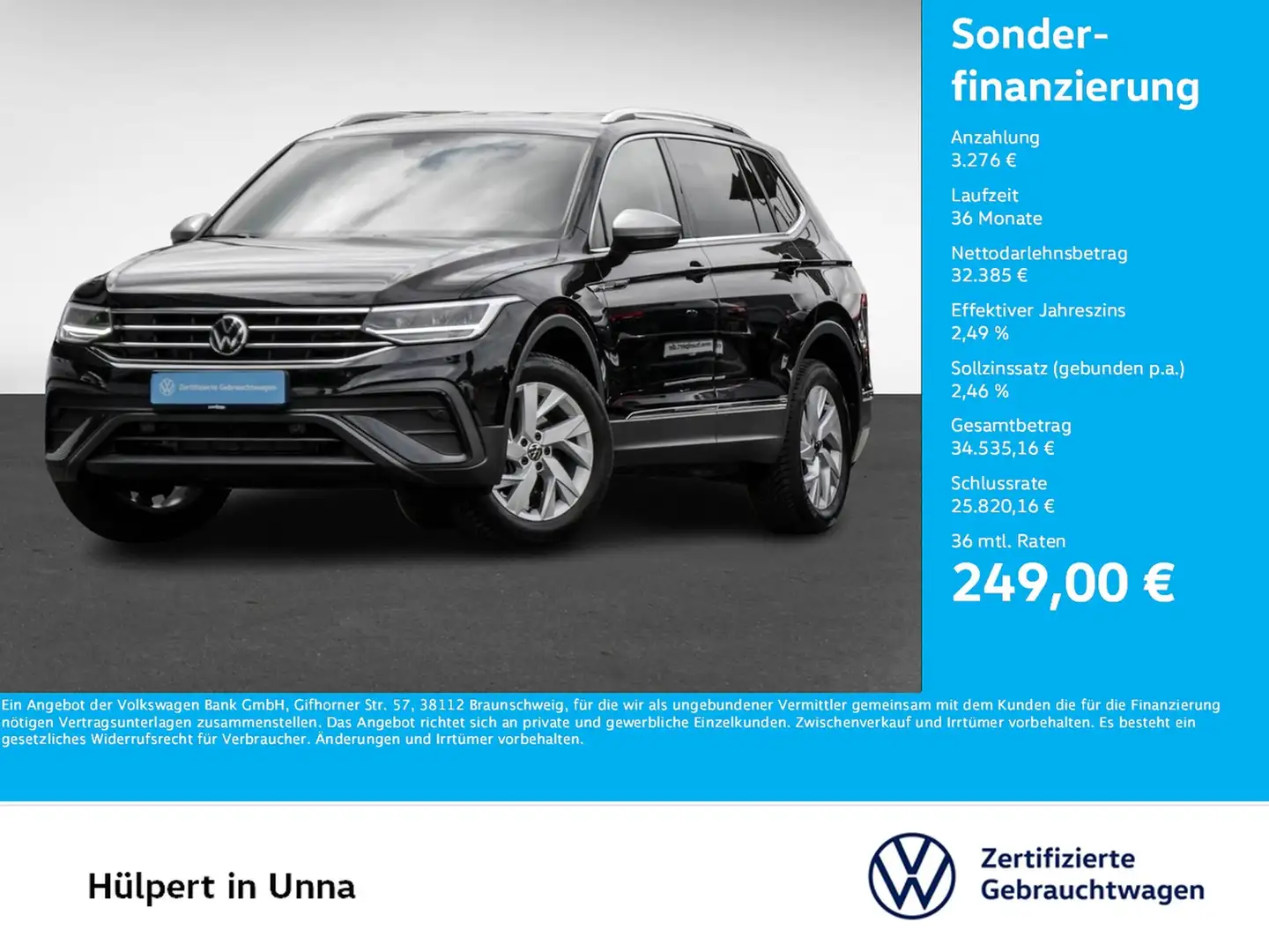 Volkswagen Tiguan Allspace 2.0 LIFE 7SITZE AHK CAM ACC LM18 Schwarz - 1