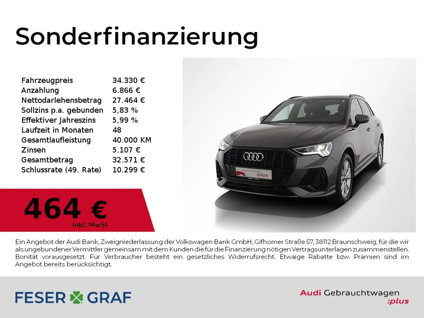Audi Q3 S line 35 TFSI S tronic LED/ Navi Plus/ Rückfahrka Grau - 1