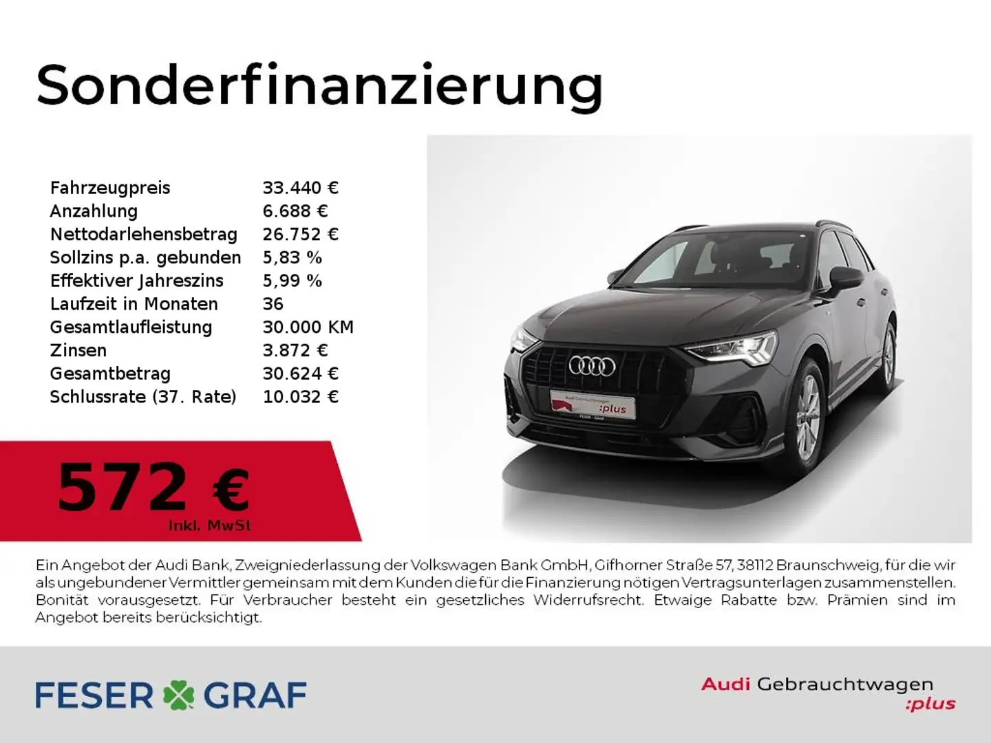 Audi Q3 S line 35 TFSI S tronic LED/ Navi Plus/ Rückfahrka Gris - 1