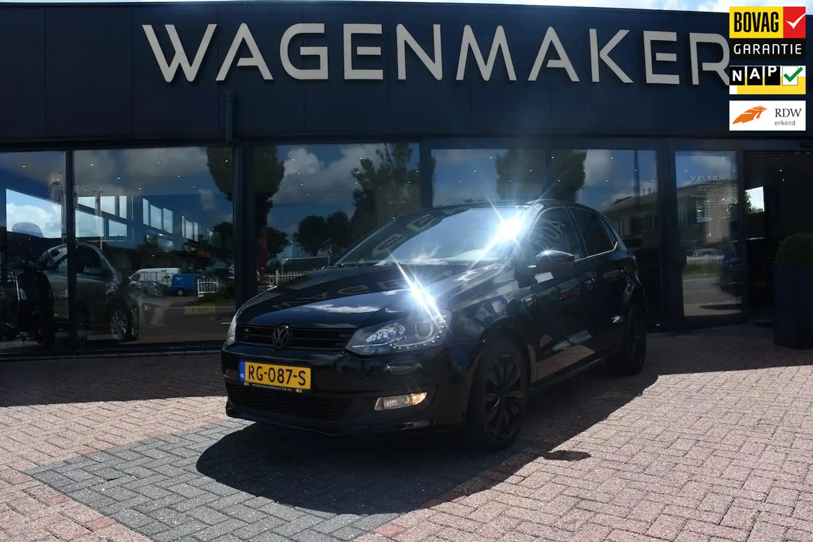 Volkswagen Polo 1.2-12V BlueMotion Clima|PANO|Cruise Zwart - 1