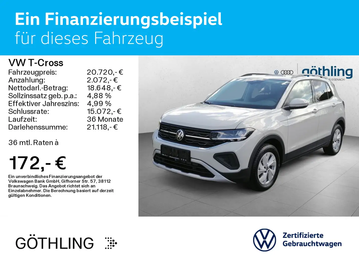 Volkswagen T-Cross Life 1.0 TSI 70kW 5-G. ACC*Cam*SHZ*Trave Gris - 2