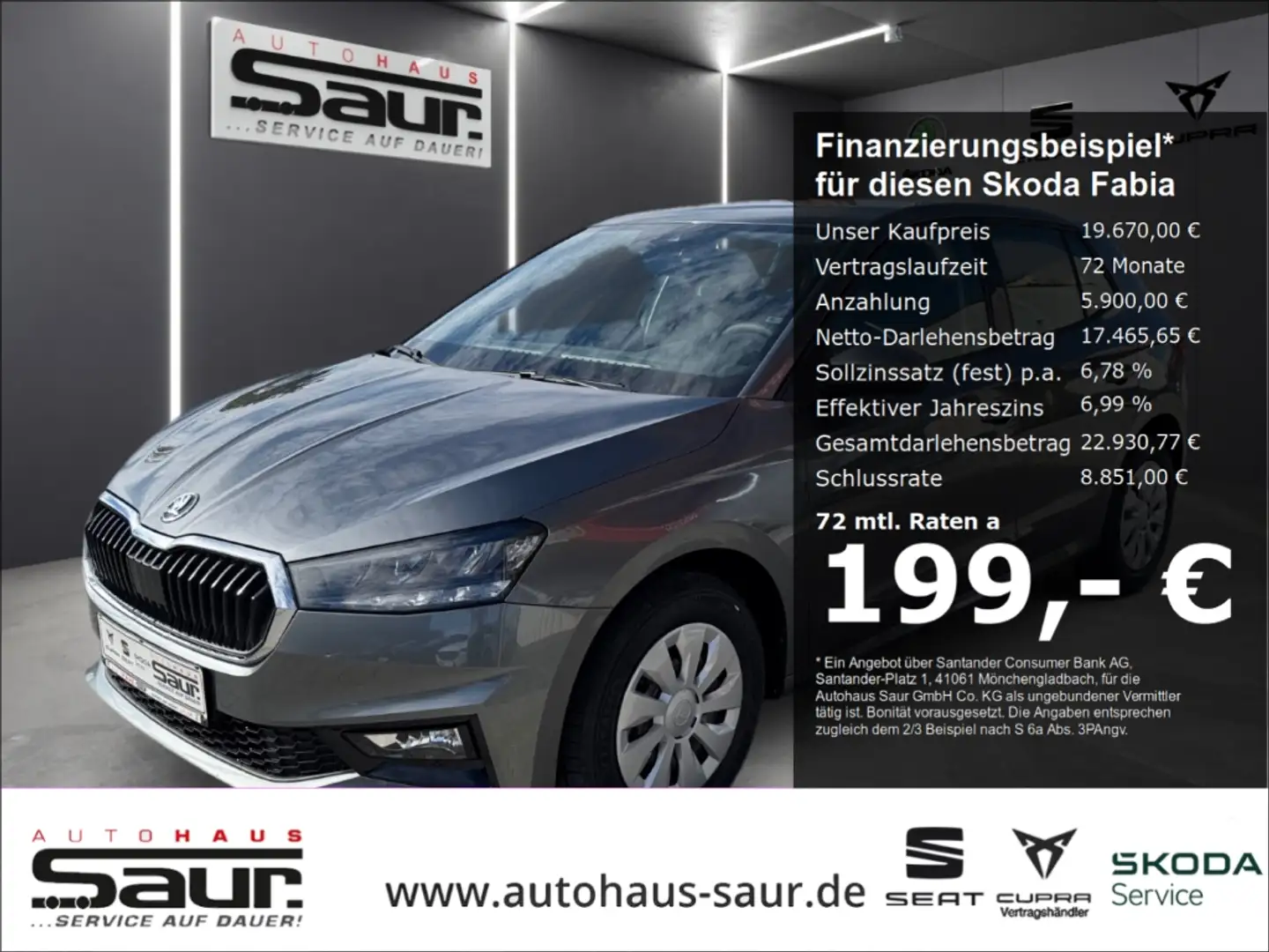 Skoda Fabia Selection 1.0 TSI SMART LINK SHZ LED KLIMA PDC KES Gris - 1