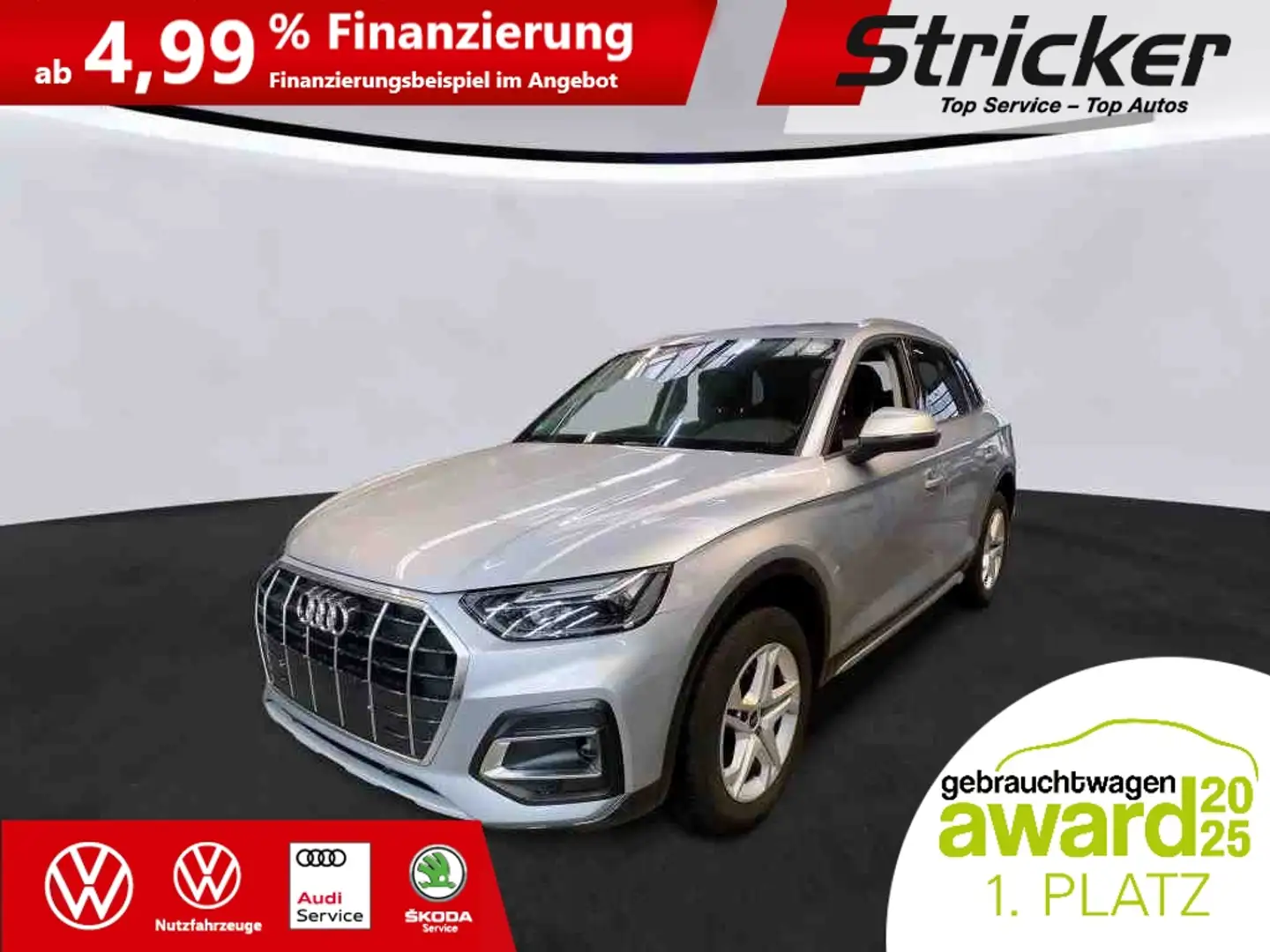 Audi Q5 2.0TDI S tronic 463,-ohne Anzahlung AHK Kamera AC Silber - 1