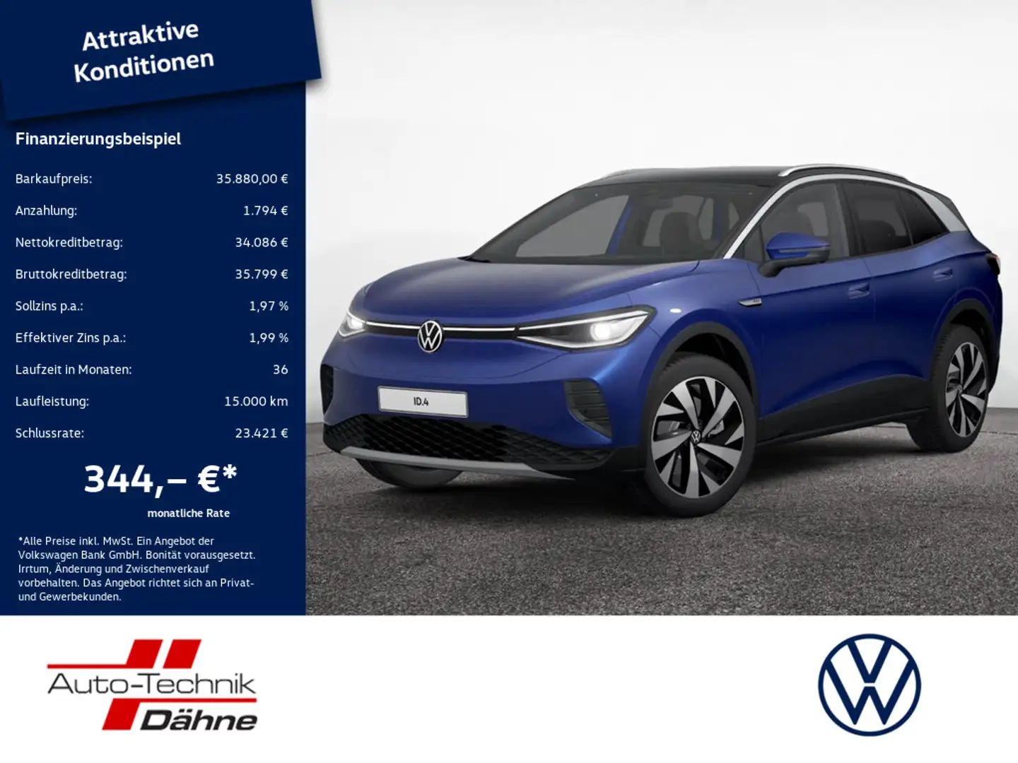 Volkswagen ID.4 Pro Performance 150 kW MATRIX-LED 360° Blau - 1