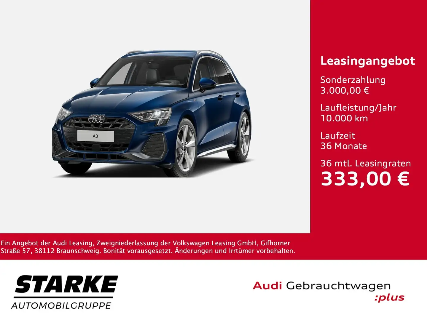 Audi A3 Sportback 30 TFSI S tronic S line NaviPlus Lede... Blau - 1