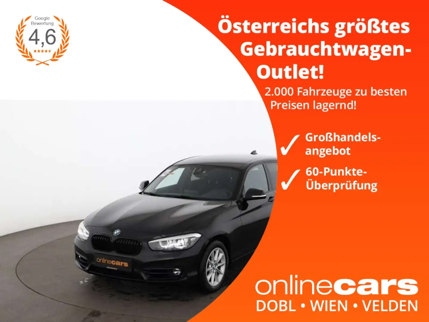 BMW 118 d Sport Line Aut LED NAVI SITZHZG TEMPOMAT PDC Schwarz - 1