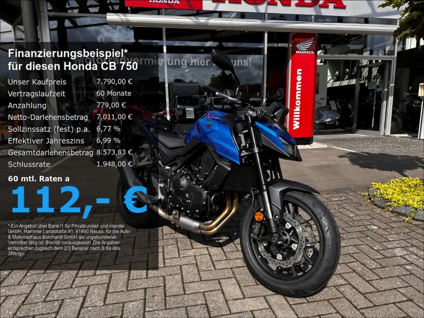 Honda CB 750 *Hornet*Sofort Verf.*6 Jahre Garantie*Blau*91PS*A2 Kék - 1