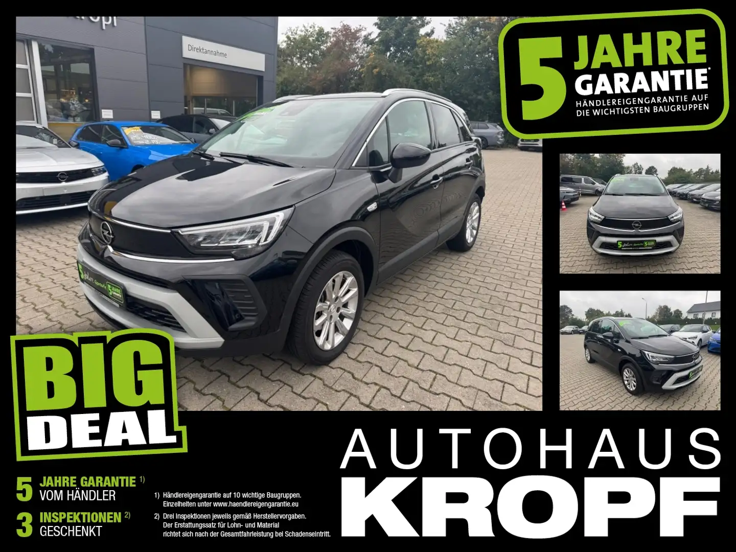 Opel Crossland 1.2 Turbo Elegance LED+SHZ+2xKlima+LM Schwarz - 1