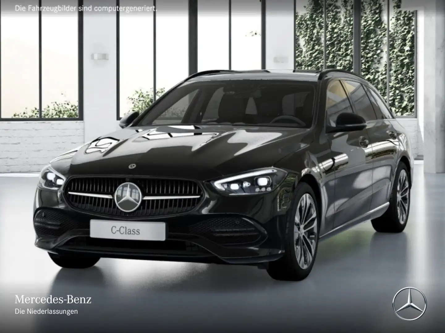 Mercedes-Benz C 200 T AVANTG+NIGHT+PANO+360+AHK+KEYLESS+9G Schwarz - 2