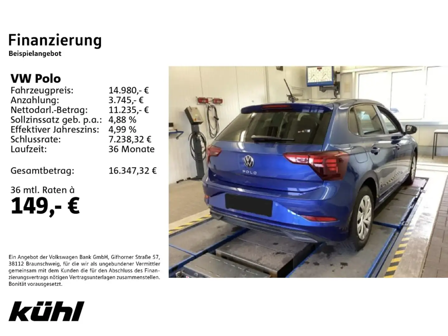 Volkswagen Polo 6 VI 1.0 Fresh LED/App Blau - 2