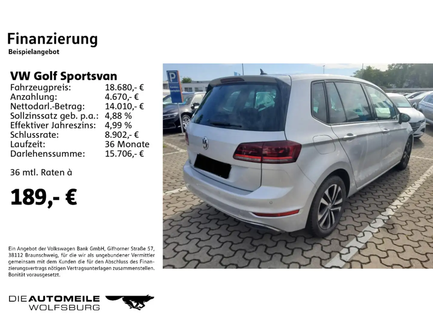 Volkswagen Golf Sportsvan 1.5 TSI IQ.DRIVE Einparkhi/App-Co Argent - 2