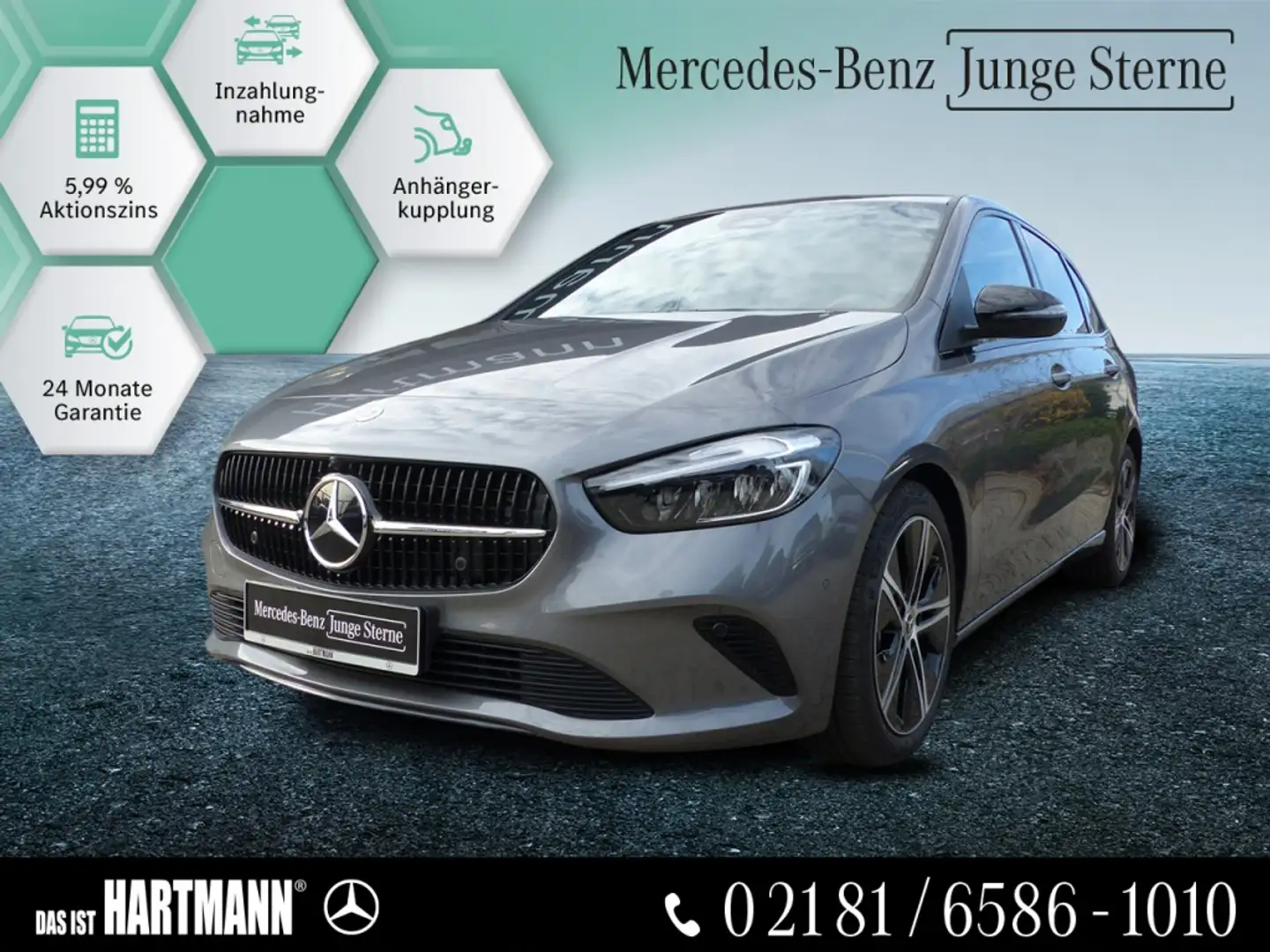 Mercedes-Benz B 180 PROGRESSIVE+NIGHT+AHK+TOTWINKEL+RF.-KAMERA Grau - 1