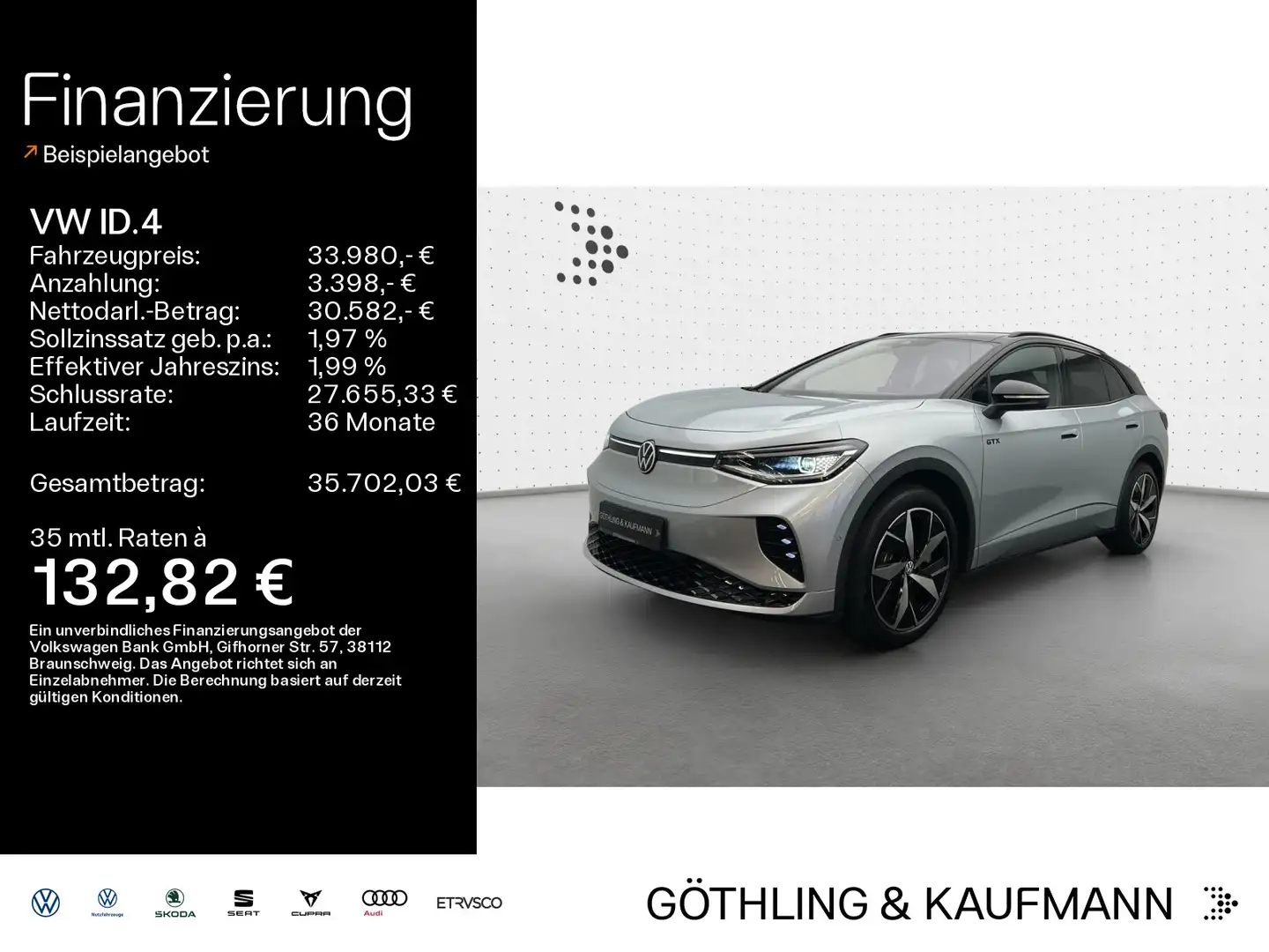 Volkswagen ID.4 GTX 4M 220kW*NAVI*PANO*AHK*360*AR-HUD*Wärme Silber - 1