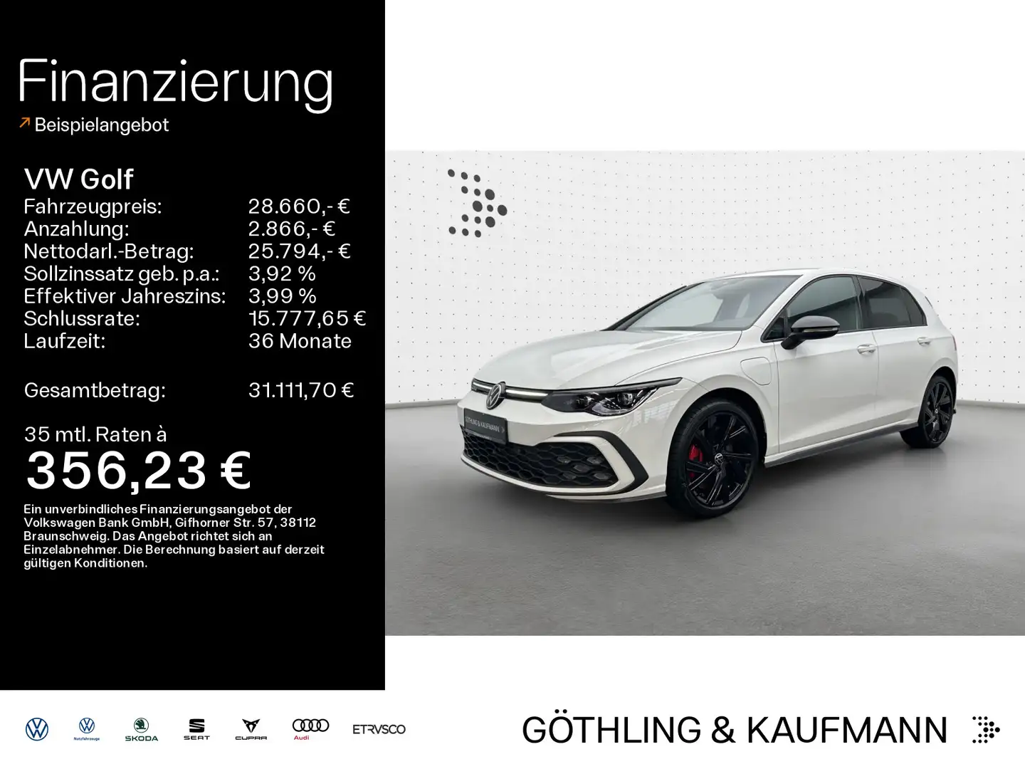 Volkswagen Golf GTE GTE 1.4TSI eHybrid*Navi*BlackStyle*AHK*KAM* Blanc - 1