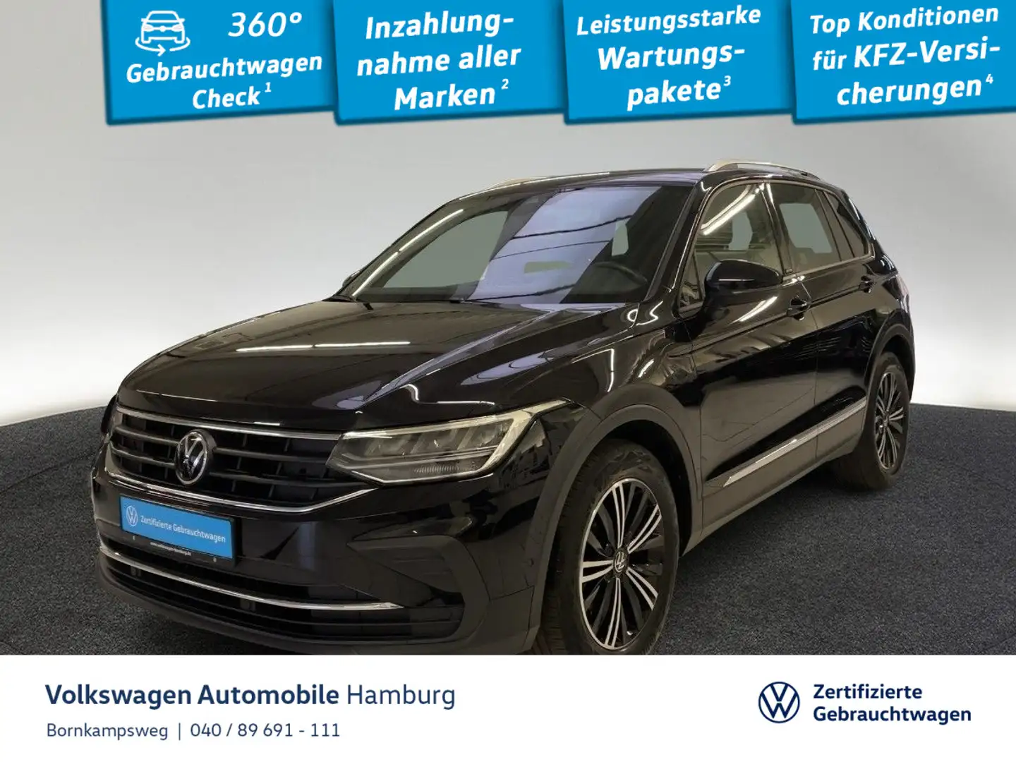 Volkswagen Tiguan 2.0 TDI Active DSG HeadUp Navi Kamera LED Schwarz - 1