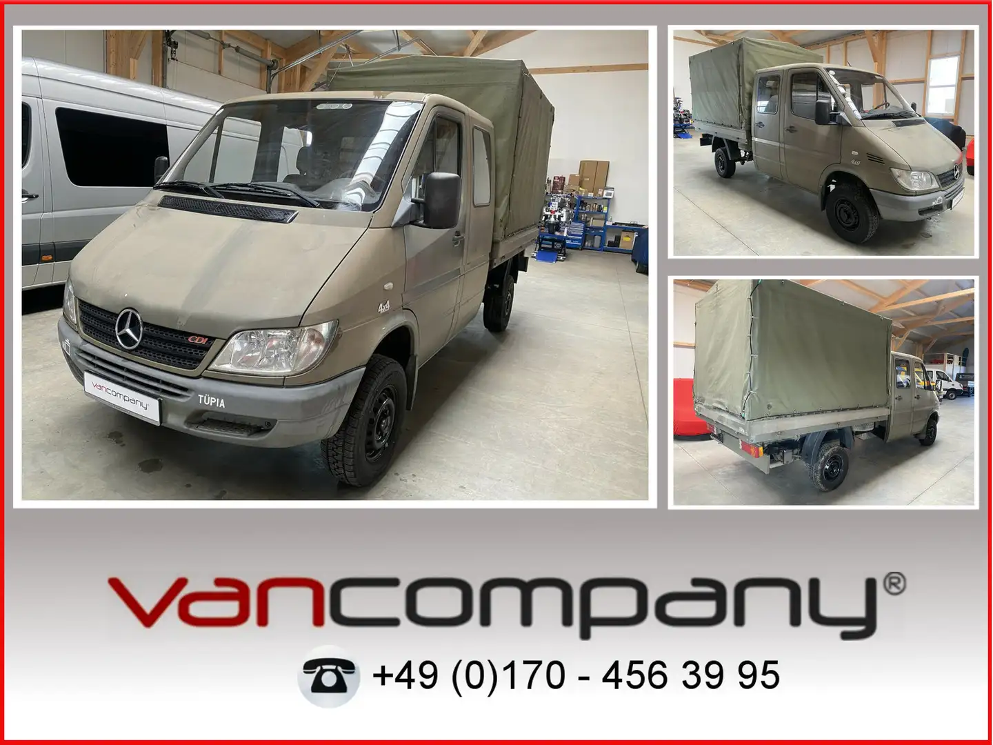 Mercedes-Benz Sprinter 313 CDI Doka 4x4 Allrad 1.Hand Grijs - 1