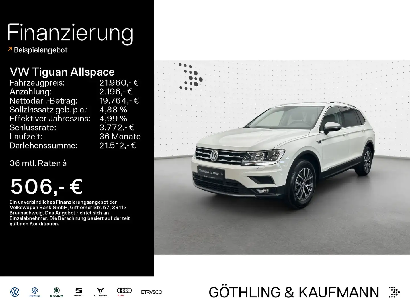 Volkswagen Tiguan Allspace Comfortline 1.5 TSI*Navi*PDC*Key Biały - 1