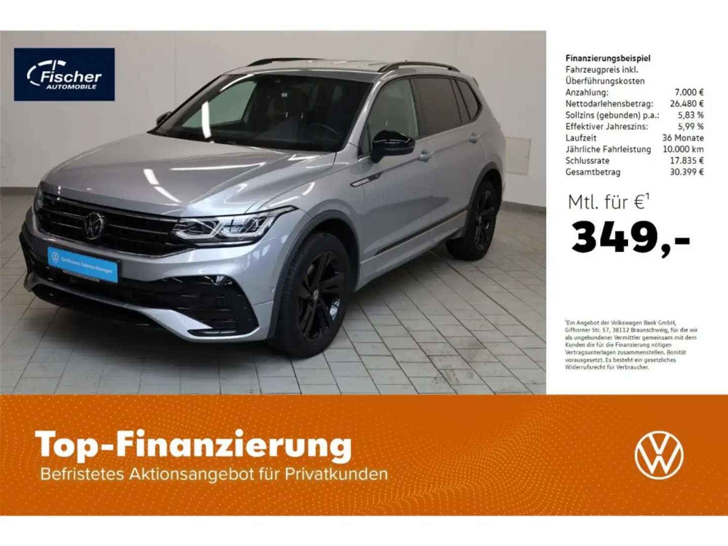 Volkswagen Tiguan Allspace 2.0 TDI SCR 4Mot. R-Line DSG AHK Plateado - 1