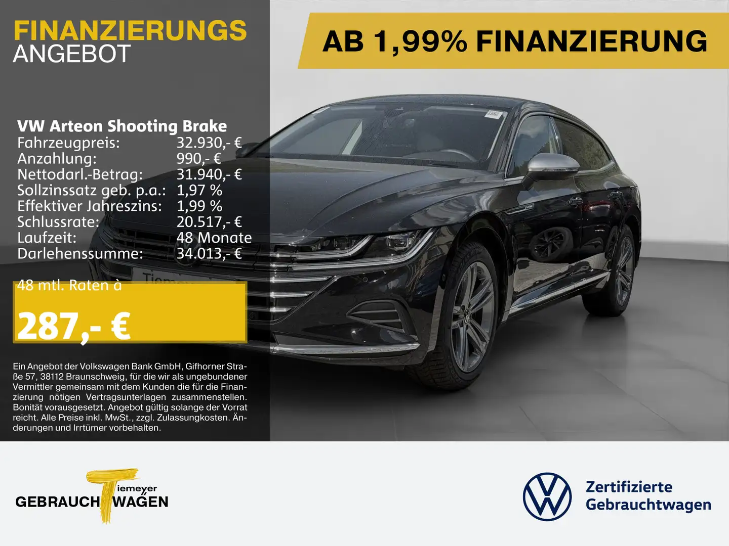 Volkswagen Arteon eHybrid ELEGANCE ST.HEIZ A Schwarz - 1