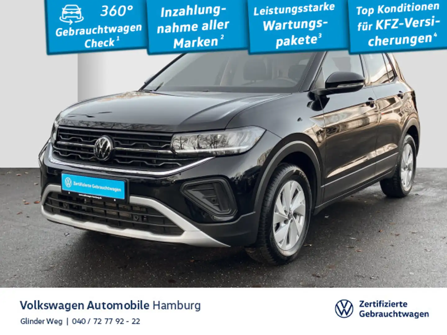 Volkswagen T-Cross 1.0 TSI Life DSG Kamera Navi Sitzhzg Schwarz - 1