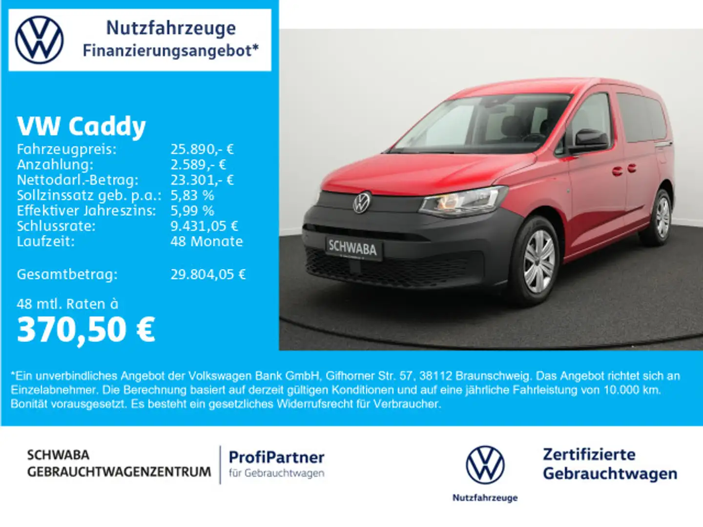 Volkswagen Caddy 1.5 TSI DSG *GRA*NAVI*PDC*LANE*FRONT* Rot - 1