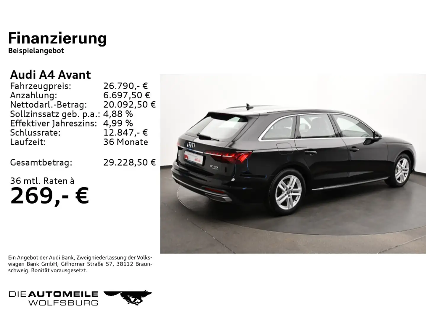 Audi A4 40 TDI quattro S tronic advanced STANDH Schwarz - 2