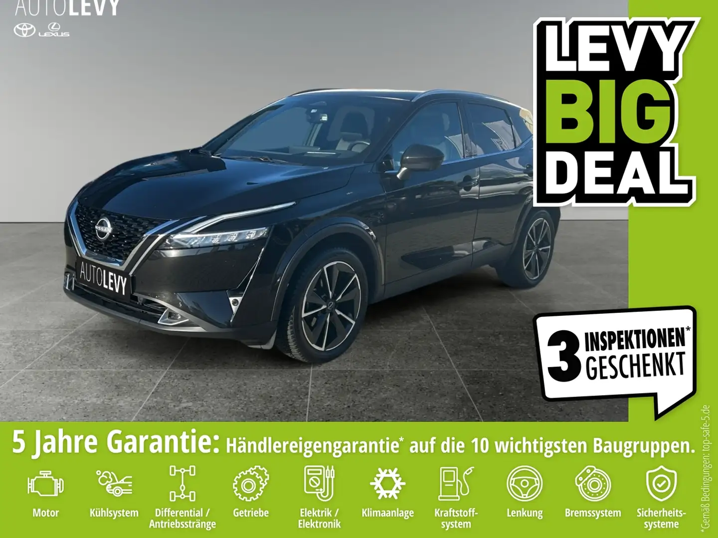 Nissan Qashqai 1.3 Tekna + PANO*NAVI*CARPLAY*MASSAGE* Schwarz - 1