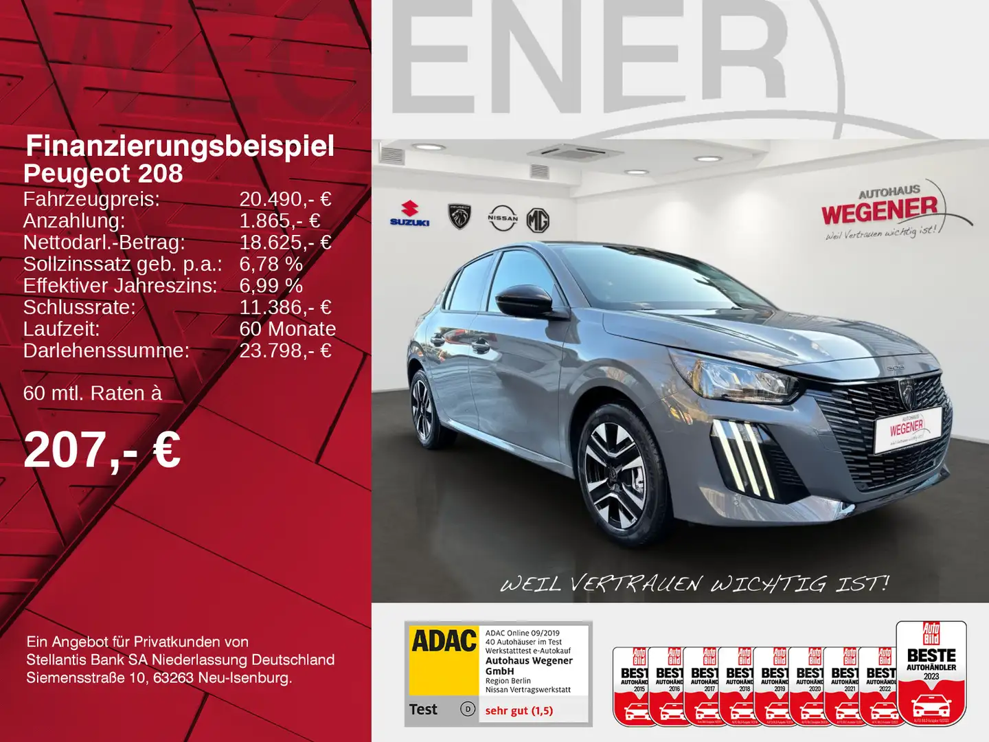 Peugeot 208 Allure 100 1.2 PureTech Kamera*SHZ*LED* Grau - 2