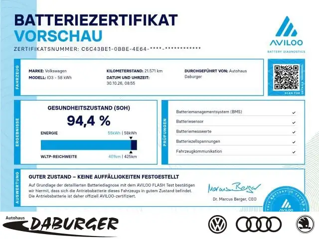 Volkswagen ID.3 Pro 62kW FACELIFT AHK+94,4%AVILOO