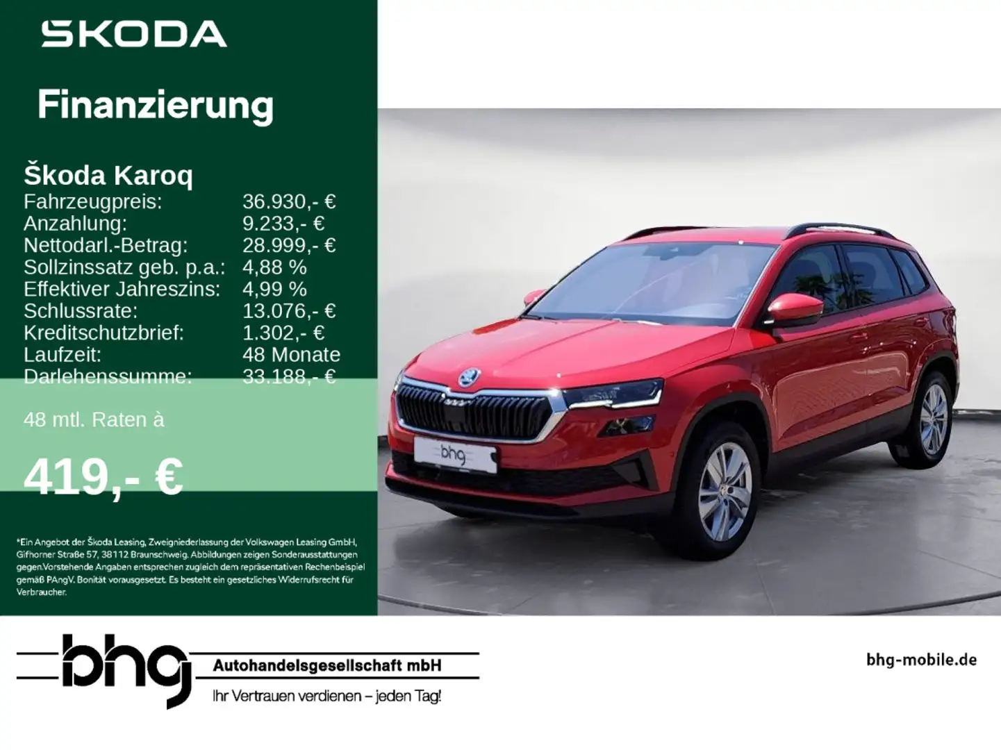 Skoda Karoq 2.0 TDI 4x4 DSG Selection Rot - 1