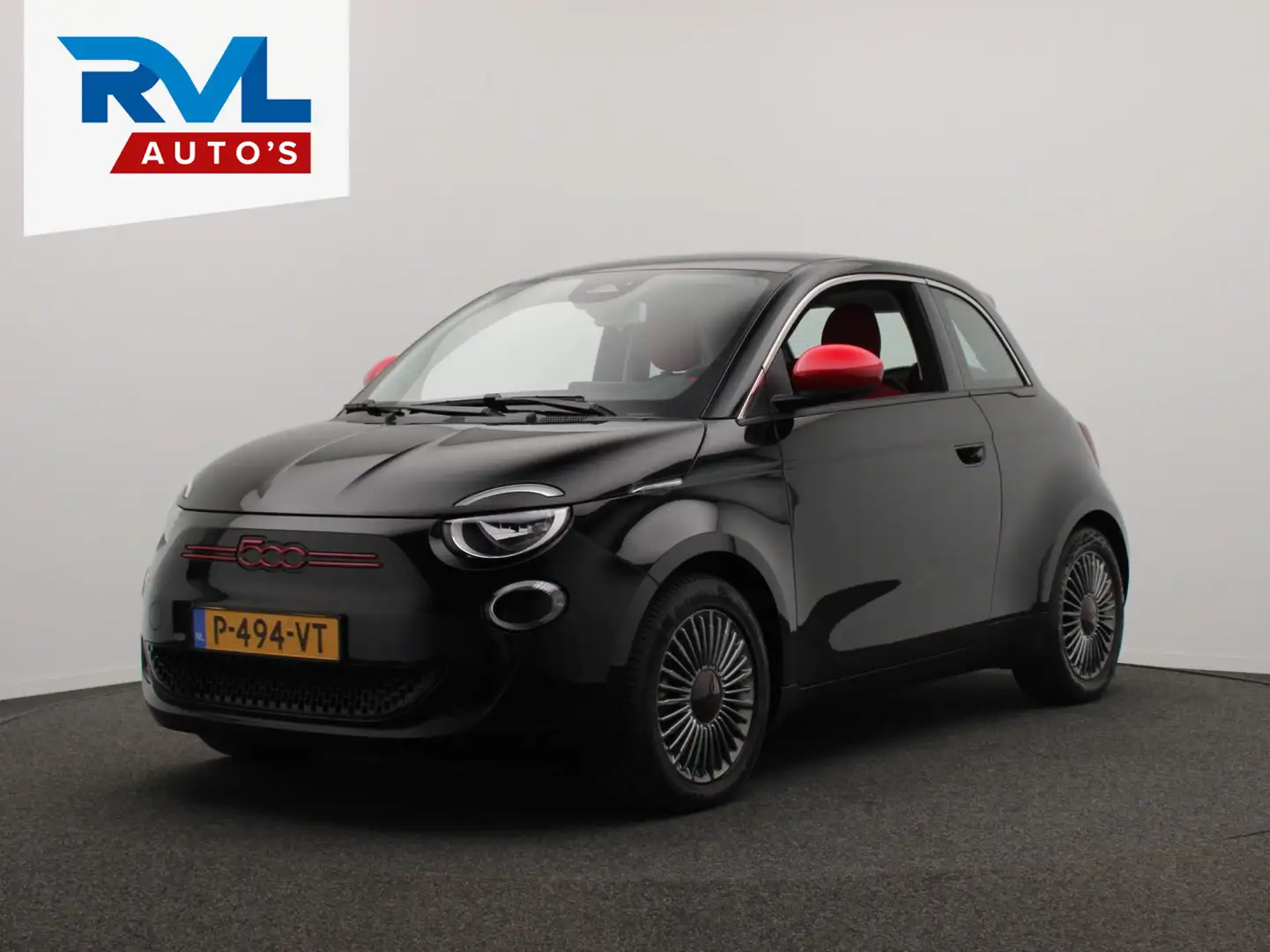 Fiat 500 RED 42 kWh Origineel NL Navigatie Climate/control Zwart - 1