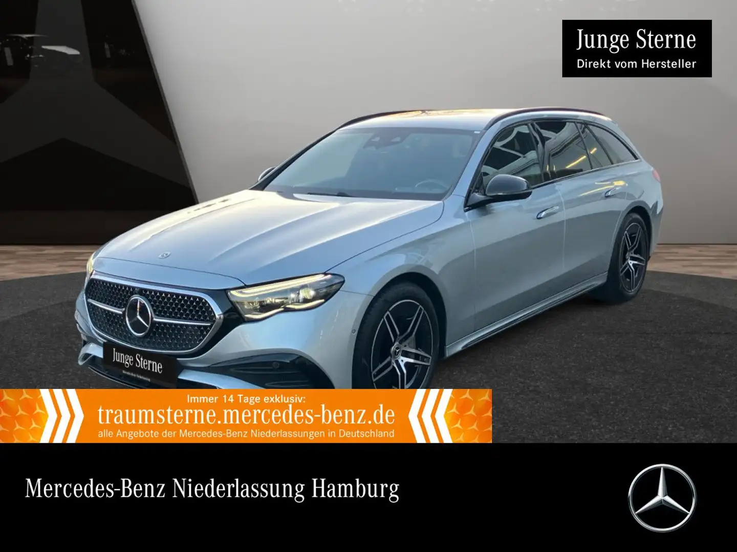 Mercedes-Benz E 220 d T 4M AMG Fahrass 360° Distr. Night Memory Silber - 1