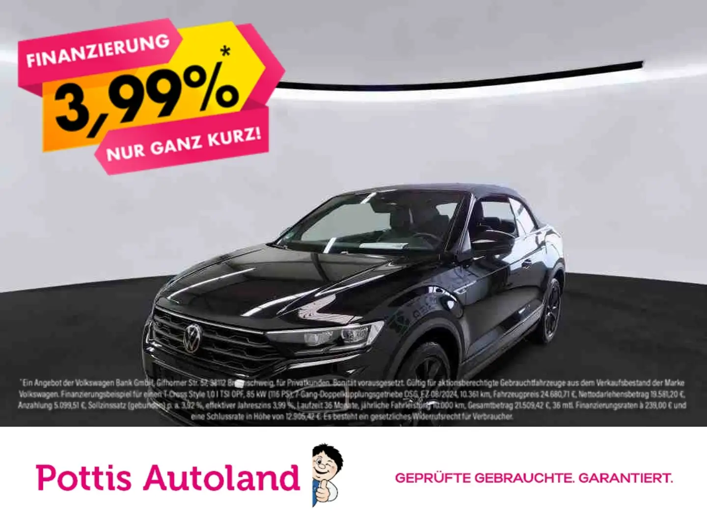 Volkswagen T-Roc Cabriolet 1.5 TSI DSG R-LINE NAVI KAMERA PDC LED Schwarz - 1