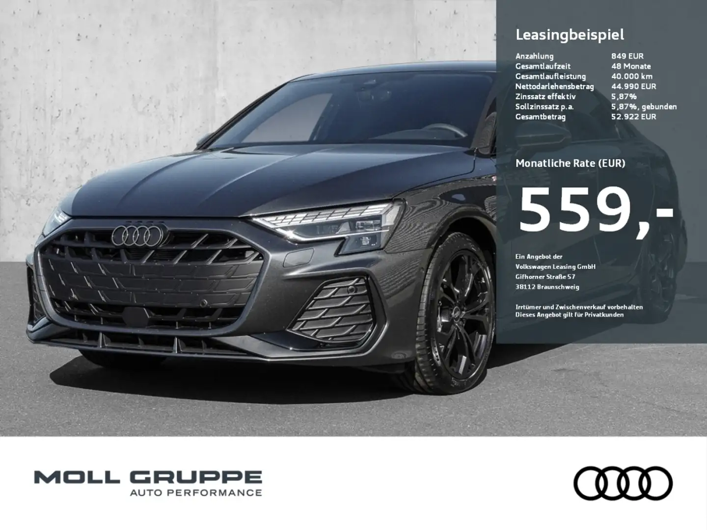 Audi A3 Limousine S line 35 TFSI 110 kW S tronic ACC Gris - 1