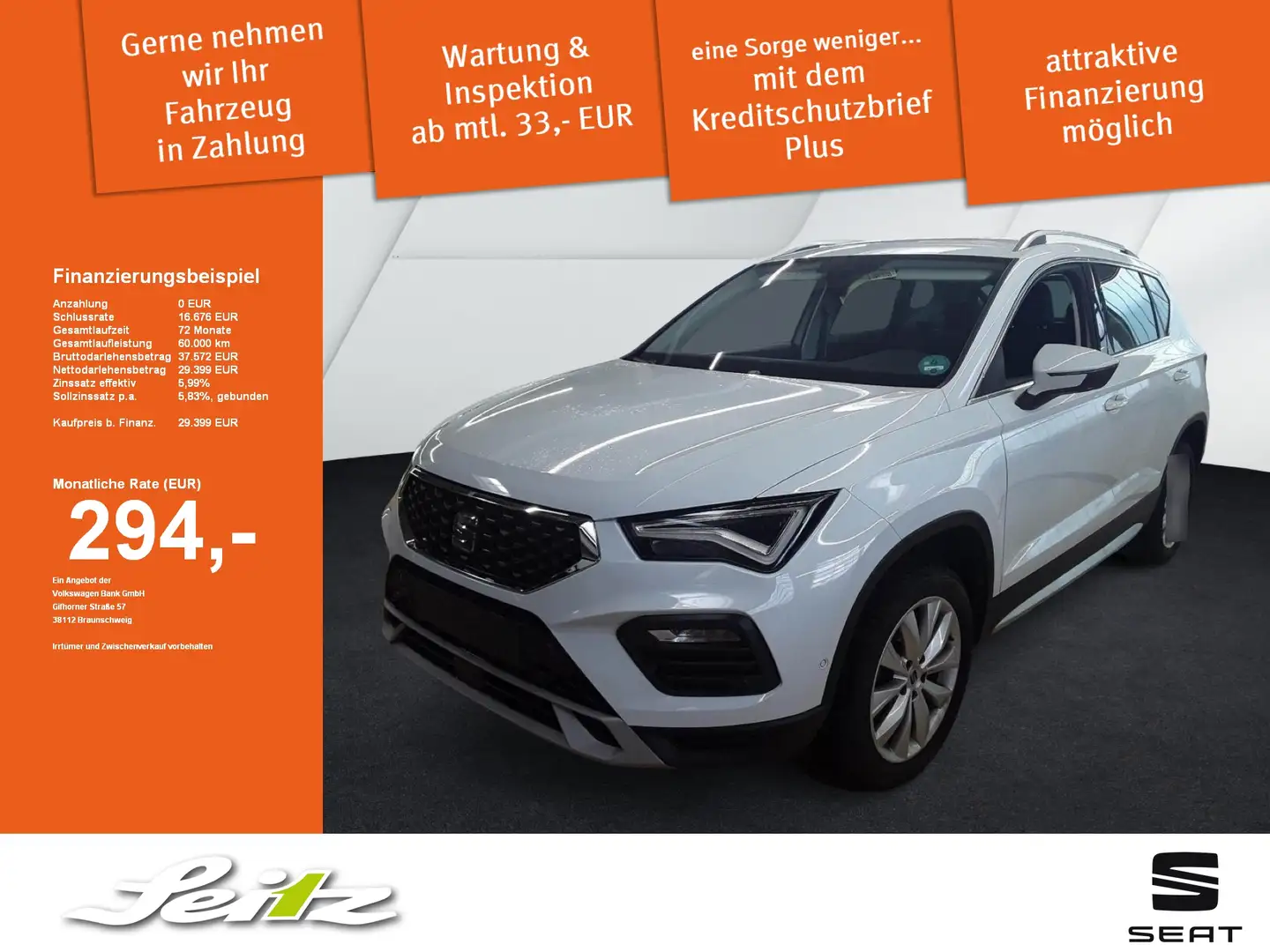 SEAT Ateca 1.5 TSI Xperience *AHK*LED*KAMERA*NAVI* Weiß - 1
