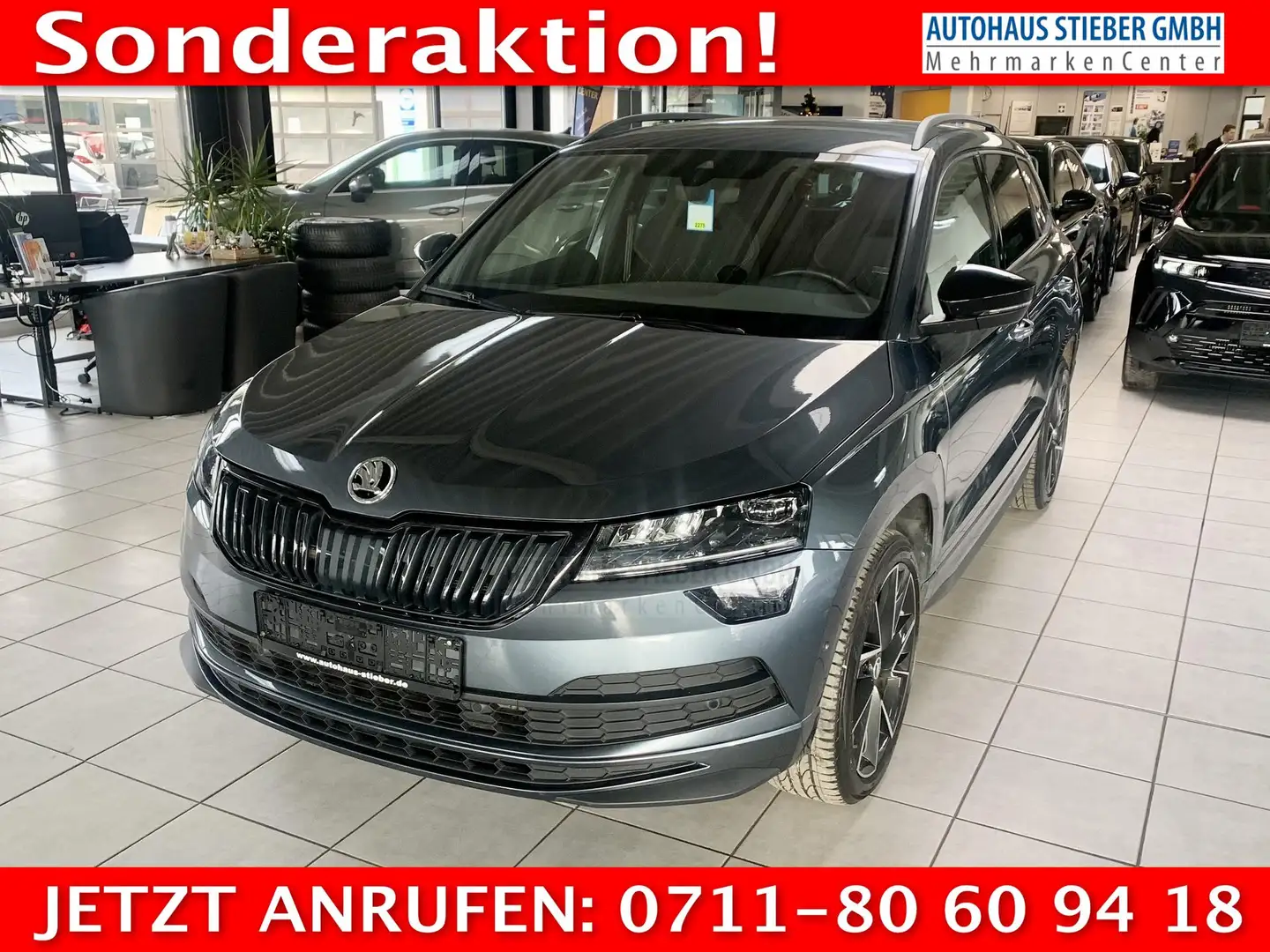 Skoda Karoq Sportline 2.0 TSI 7-Gang-DSG 4x4 SHZvo+hi+LHZ+N... Gris - 1
