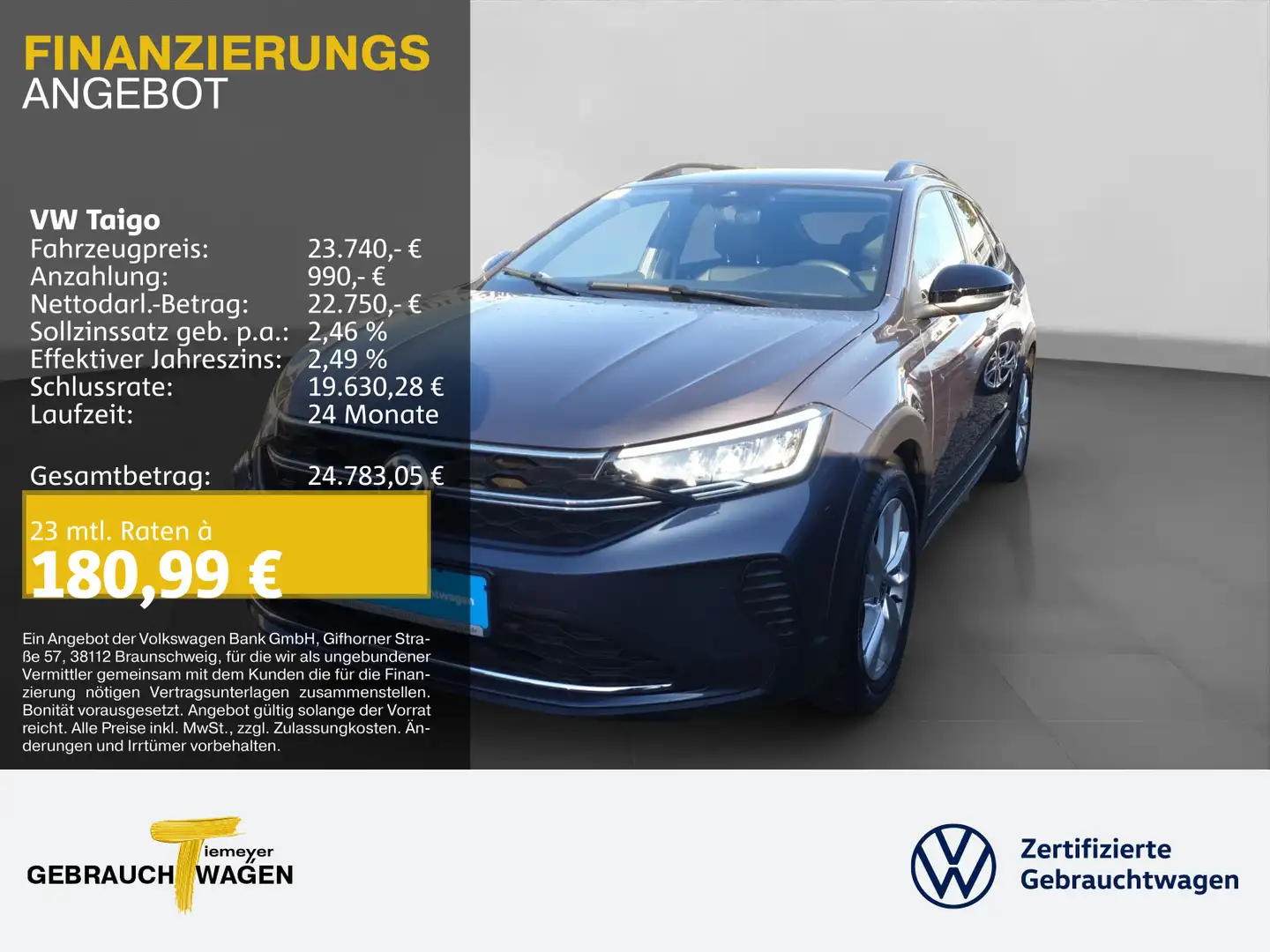 Volkswagen Taigo 1.0 TSI DSG GOAL NAVI SITZHZ LED PDC Grau - 1