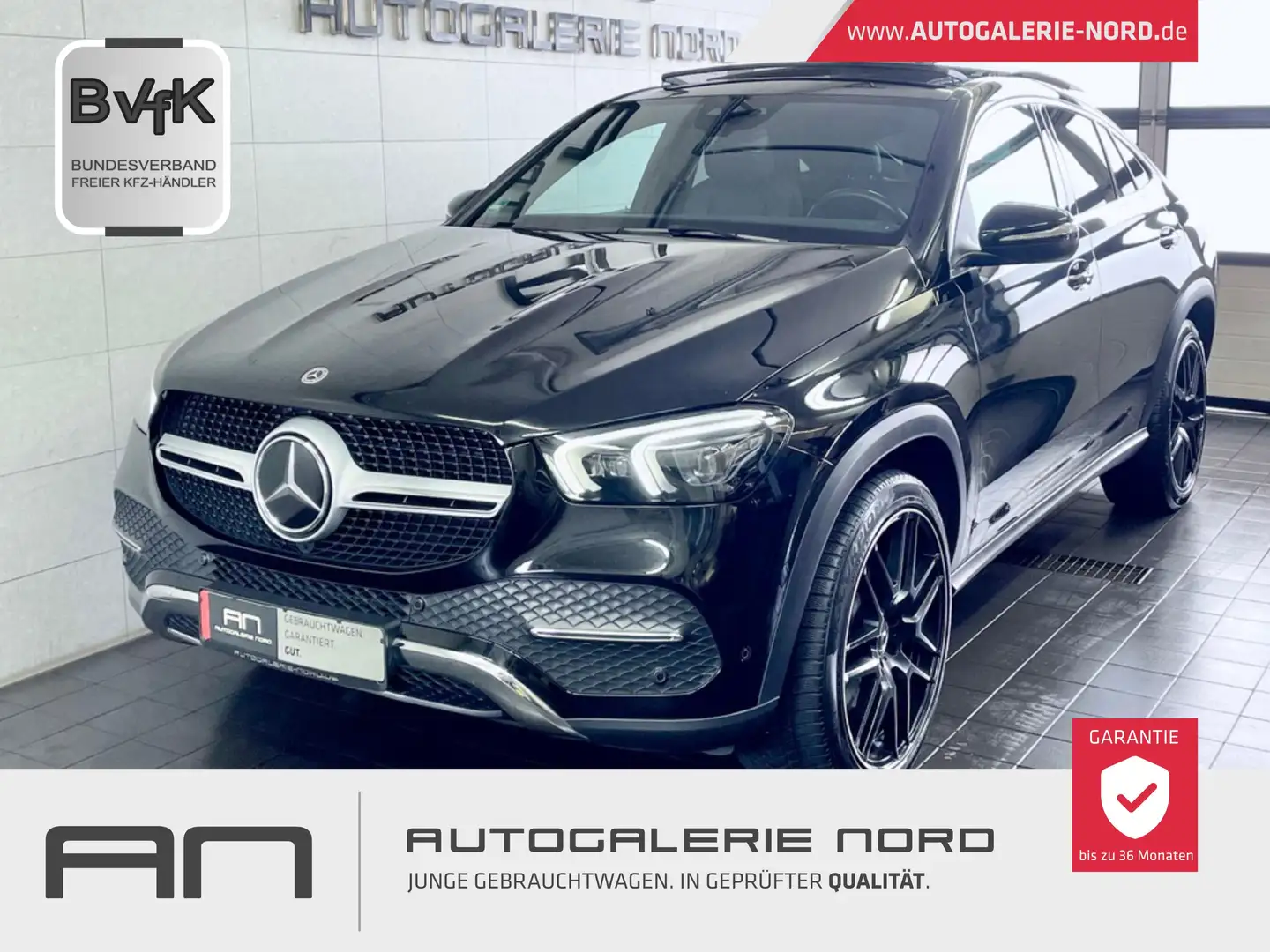 Mercedes-Benz GLE 300 d 4Matic Coupe Distronic+Pano+Burmester+AMG°22 Schwarz - 1